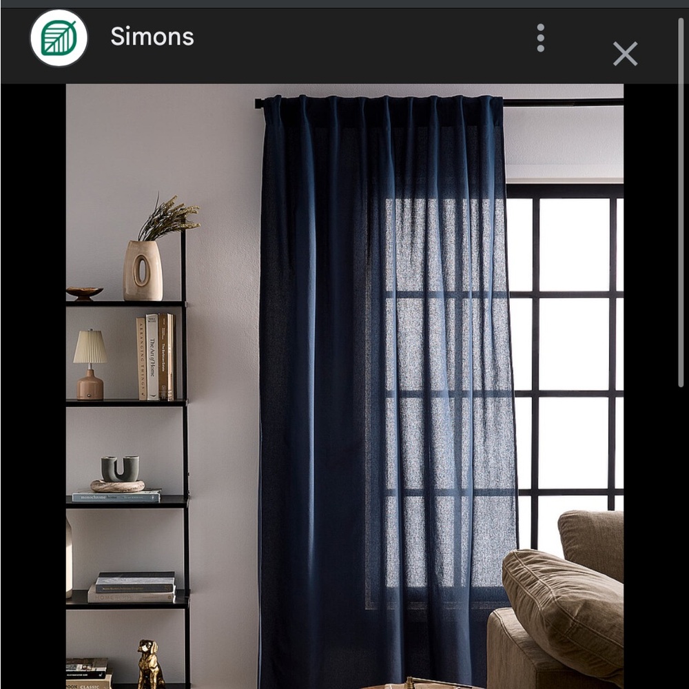 Set of 4 - Simons Navy Sheer Curtain Panels